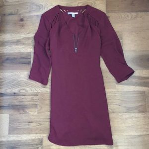 Burgundy tie dress